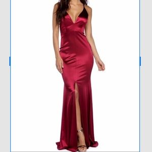 Silky red gown
